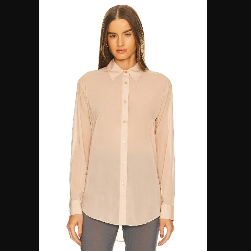 Sheer Buttondown Top from Revolve